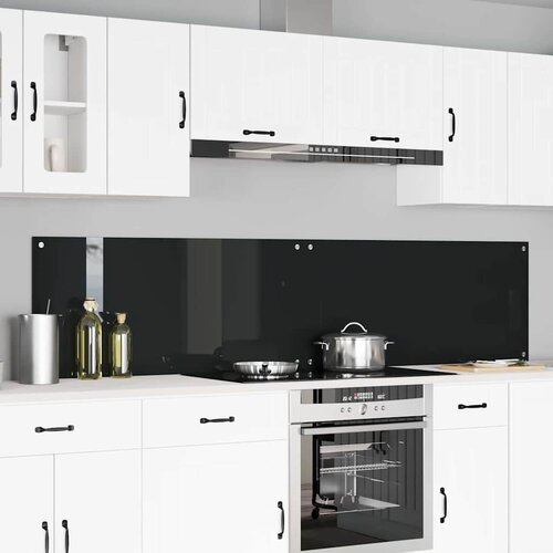  Kuhinjski zid 2 pcs Crna 110 x 50 cm Staklo otporno na udarce Cijene