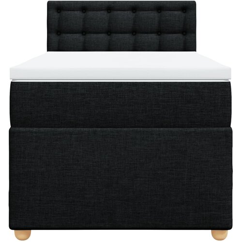  Krevet s oprugama i madracem crni 100 x 200 cm od tkanine Slike
