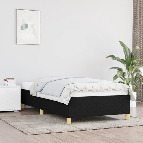 The Living Store Posteljni okvir črn 100x200 cm blago - Posteljni Okvir, (21527723) Slike