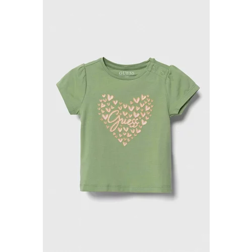 Guess Kratka majica za dojenčka zelena barva