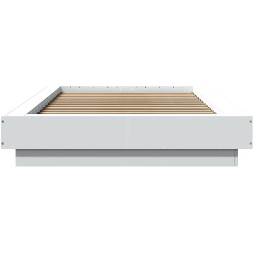  Okvir za krevet s LED svjetlima bijeli 90 x 190 cm drveni Slike