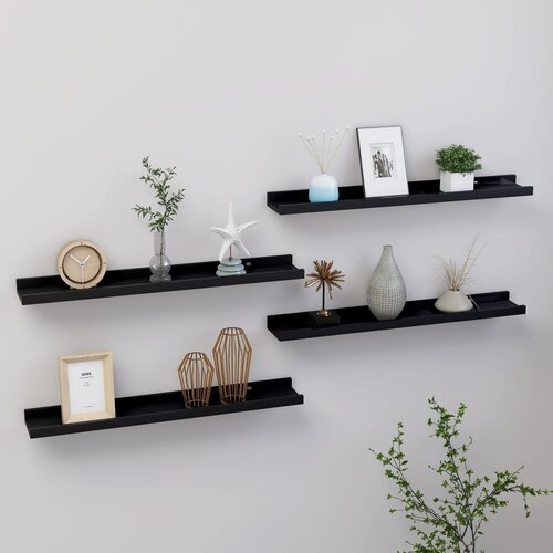  Zidne police 4 kom crne 60 x 9 x 3 cm Cijene