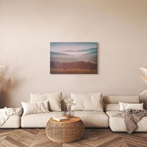  Slika - Sheep in Mountain Landscape (1-part) - Animals in Nature 90x60 Premium Print Cene