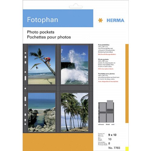Herma fotophan 9x13 vertical 10 Sheets black 7783 Slike