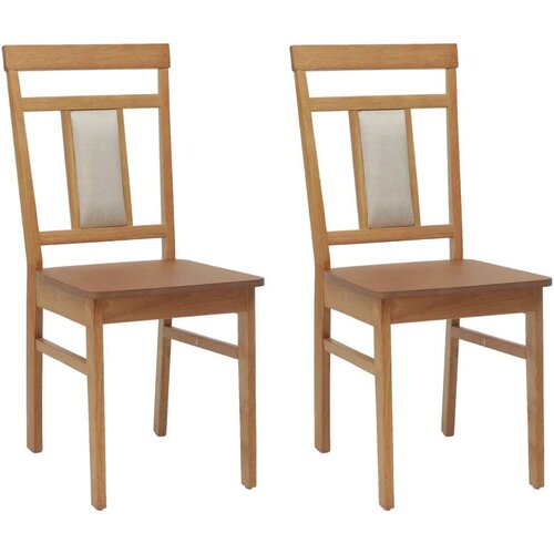  Stolac za blagovanje 2 pcs Prirodna Čvrsto drvo od gume Slike