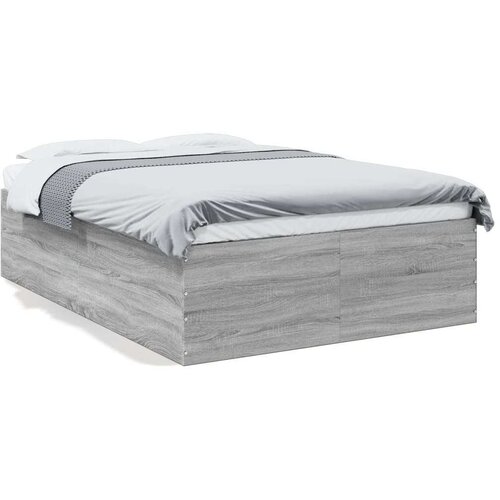  Okvir kreveta siva boja hrasta 135 x 190 cm konstruirano drvo Cijene