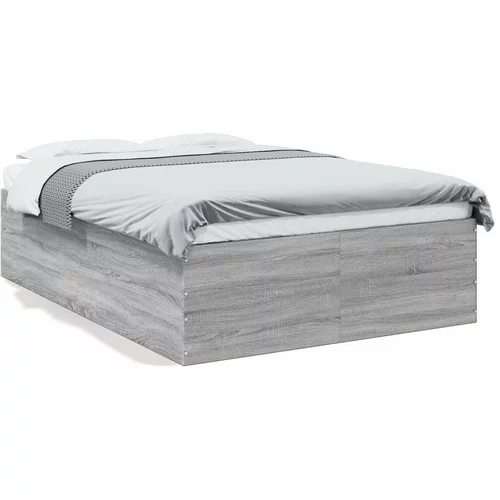  Okvir kreveta siva boja hrasta 135 x 190 cm konstruirano drvo