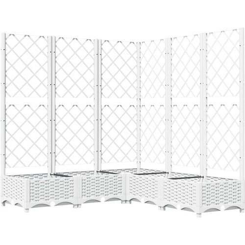 vidaXL Vrtna sadilica s rešetkom bijela 120 x 120 x 121 5 cm PP Cene