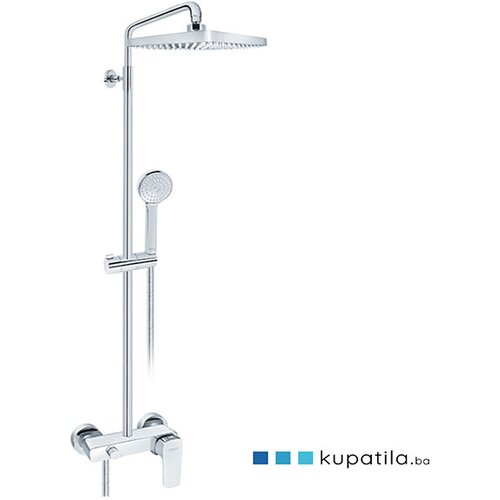  Rosan 1T37251 Stolz Thermo 220 Chrome kompletni tuš sistem termostatski sa ručnim tuš setom i okruglim nadglavnim tušem Cene