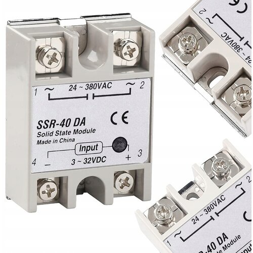 Rosfix Polprevodni&scaron;ki Rele SSR-40 DA &ndash; 40A, LED Signalizacija, 24&ndash;380VAC | 3,3&ndash;32VDC, <10 ms, 62&times;45&times;23 mm, (22012200) Cene