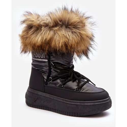 Kesi Women&amp;#039;s snow boots with fur on the platform black Nabilla Slike