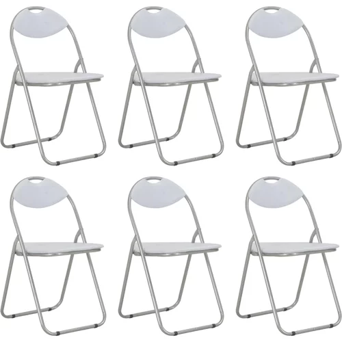  Sklopive blagovaonske stolice od umjetne kože 6 kom bijele