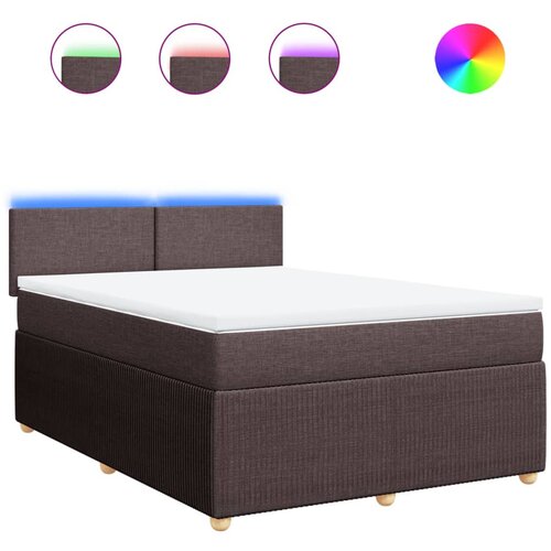 vidaXL Box spring postelja z vzmetnico temno rjava 160x200 cm blago, (21305029) Cene