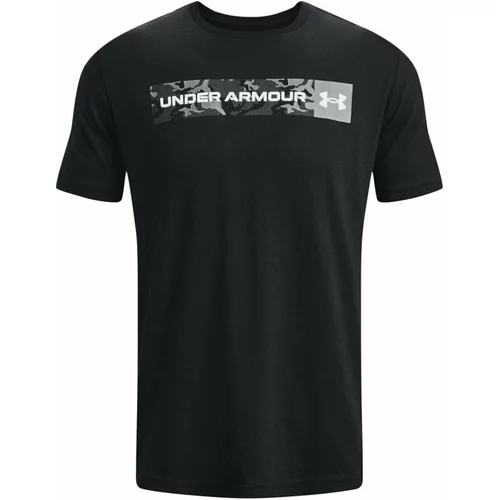 Under Armour Men's UA Camo Chest Stripe Short Sleeve Black/White L