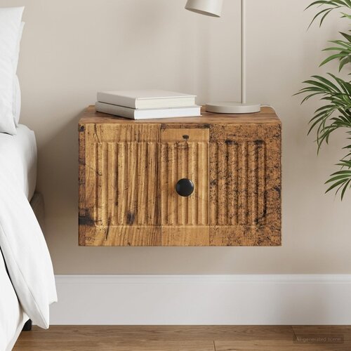  Noćni ormarić za montažu na zid Staro drvo 33 x 34,5 x 20 cm Slike