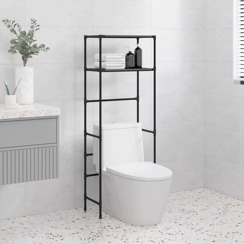  Iznad toaletne &amp;scaron;koljke s 2 razine crni 53 5x28x143 cm Slike