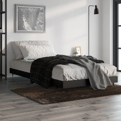 vidaXL Okvir za krevet crni 90x200 cm konstruirano drvo