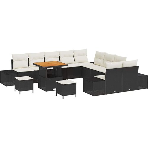  Sjedeća garnitura za vrt 13 kom. 12-Broj sjedala Crna 80 x 80 x 71 cm Slike