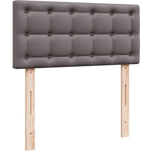 VidaXL Krevet s oprugama i madracem sivi 90 x 190 cm od umjetne kože Slike