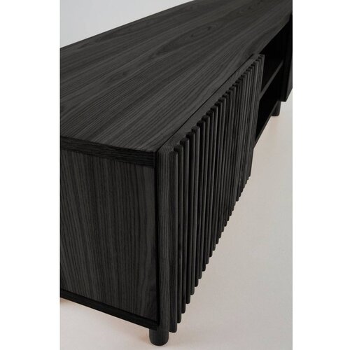 Jotex Črna TV omarica v jesenovem dekorju 160x50x43 cm Sion &amp;ndash; Slike