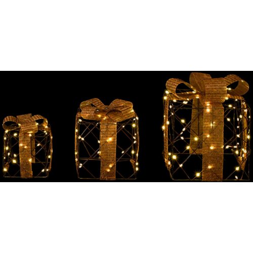  Osvijetljena božićna kutija za poklone 3 kom. 150 LED lampica Slike