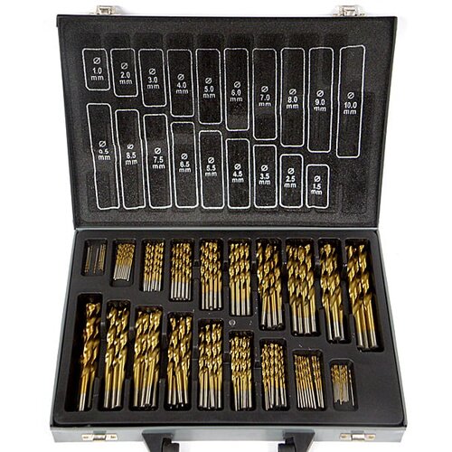  Set od 170 komada hss svrdla za metal 1-10 mm titan Slike