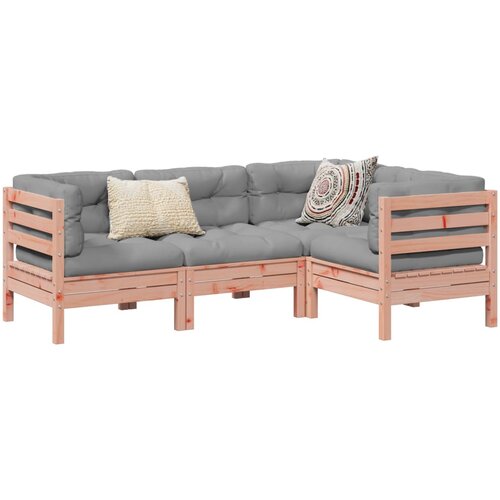 vidaXL 4-dijelni set vrtnih sofa s jastucima od duglazije i jelovina Cijene