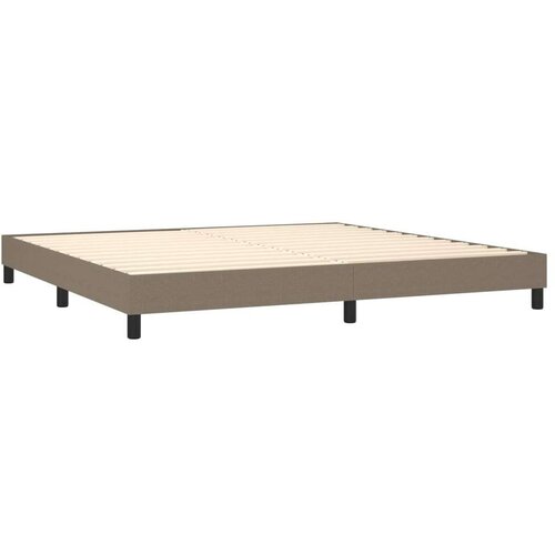 Krevet s oprugama i madracem smeđesivi 200x200 cm od tkanine Slike