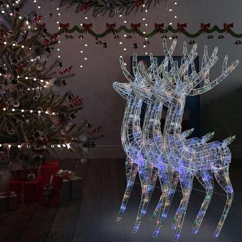 vidaXL XXL severni jeleni iz akrila 250 LED 3 kosi 180 cm večbarvni Cene