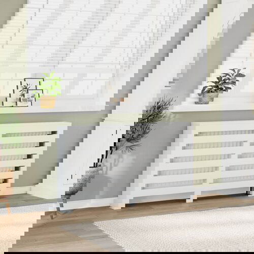 VidaXL Pokrov za radijator bijeli 149x20x82 cm konstruirano drvo Slike