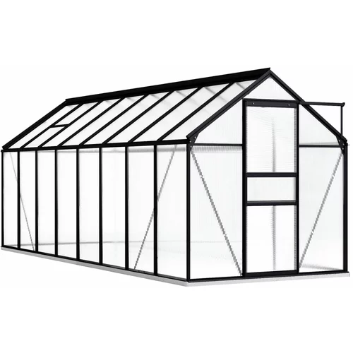 vidaXL Rastlinjak z okvirjem antraciten aluminij 9,31 m²
