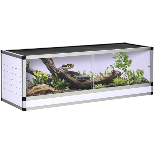 PawHut Aluminijast terarij za plazilce, pajkovce, terarij za vzrejo plazilcev, srebrn, (5000240609) Cene