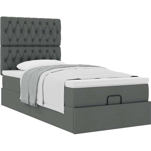 VidaXL Otomanski okvir kreveta s madraca tamnosivi 90x190cm tkanine Slike