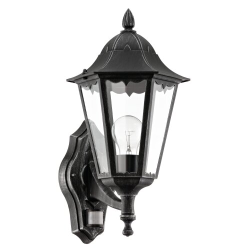 Eglo navedo spoljna zidna lampa/1, e27, senzor, crna/srebrna Slike