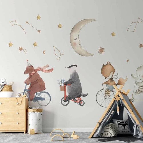  Foto tapeta - Subtle Animals Among the Stars (Watercolour) 450x315 Premium Slike