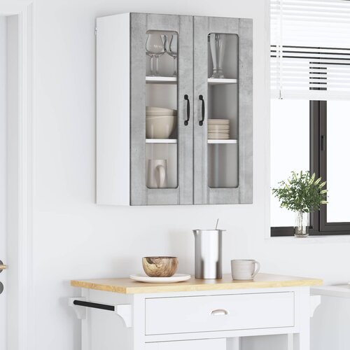  Zidni stakleni ormarić Lucca Betonska siva 60 x 31 x 80 cm Slike