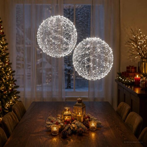  Božićni vrh svjetla 2 kom. 1900 LED lampica Hladno bijela Cene
