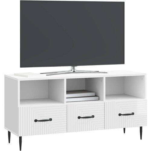  ormar s ladicama Bijela visokog sjaja 102 x 34,5 x 50 cm Slike