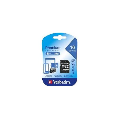 Verbatim memorijska kartica Premium Micro SDHC 16GB Class 10 + adapter Cijene
