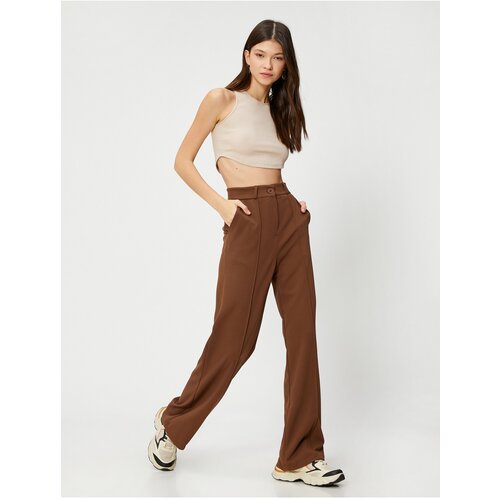 Koton Pants - Brown - Wide leg Slike