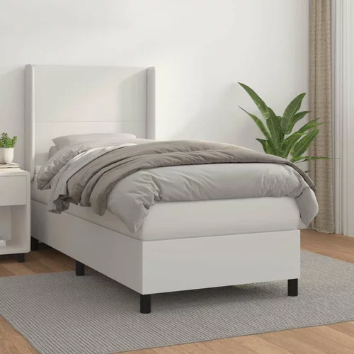  Box spring postelja z vzmetnico bela 80x200 cm umetno usnje, (20899780)