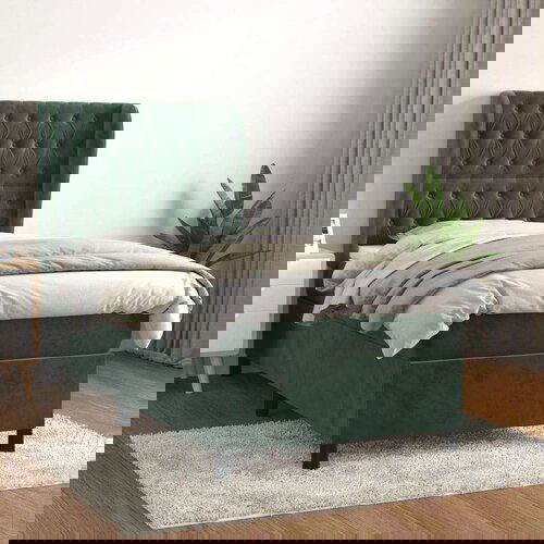 Box spring krevet s madracem tamnozeleni 80 x 200 cm baršunasti Cijene