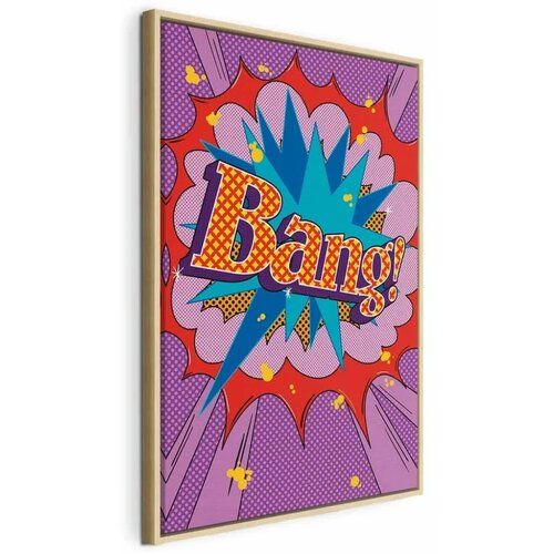  Slika - Comic Street Art (1-part) - Colorful Text on Vibrant Background 60x90 U prirodnom drvenom okviru Cene