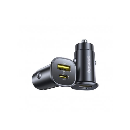 Baseus avtopolnilec GoTrip DP1 QC 30W 3A z 1x USB-A, 1x Type C za Samsung, Apple - črn Cene