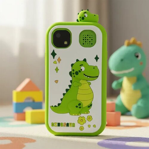 Dečiji telefon DINO zeleni sa dvostrukom kamerom Slike