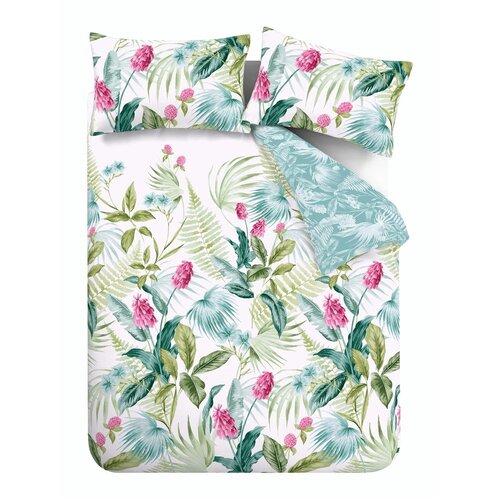 Catherine Lansfield Zelena/modra posteljnina za zakonsko posteljo 200x200 cm Aruba Tropical Floral – Cene