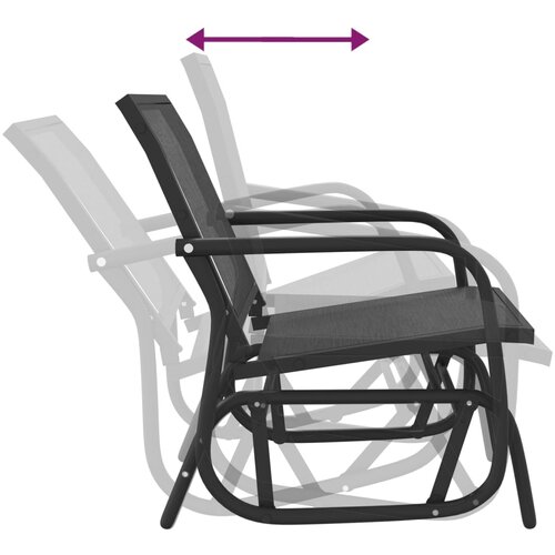vidaXL Vrtne stolice ljuljačke 2 kom crne 61x76x87 cm tekstil i čelik - Crna 2 Cijene
