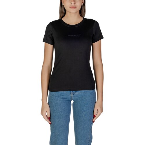 Calvin Klein Jeans Majice s kratkimi rokavi INSTITUTIONAL GRAPHIC J20J224990 Črna Cene