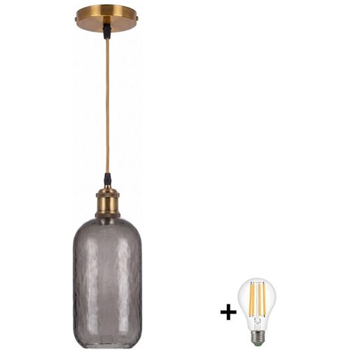Brilagi LED Luster na sajli RETRO GLASS 1xE27/60W/230V &amp;Oslash; 14 cm zlatna/dimljeno-siva Slike