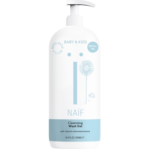 Naif Baby &amp;amp; Kids Cleansing Wash Gel čistilni gel za umivanje za otroke in dojenčke Refill Me 500 ml Slike